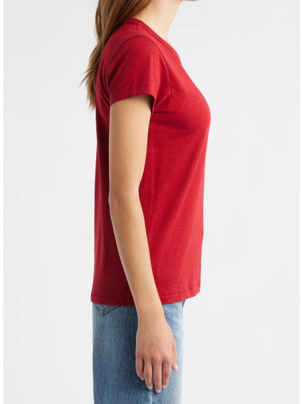 Rag & Bone The Slub Pima Cotton T-Shirt Ruby Red Size XS Casual Basic Capsule - Picture 9 of 13